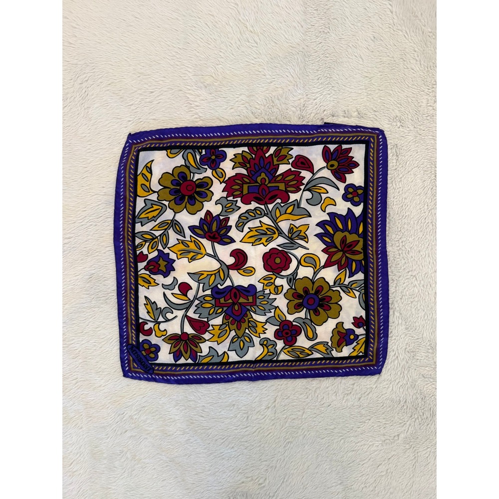 Vintage Missoni Foulard Silk Twill Small Square Neck Scarf Pocket Square